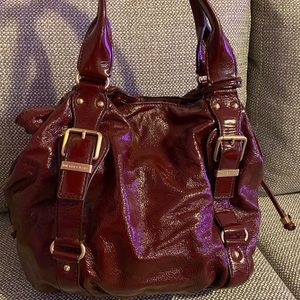 Michael Kors burgundy patent leather bag